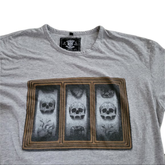 Sugar Skull Tee Library Day of The Dead Shirt 2XL Gray Dia De Los Muertos - Picture 3 of 4